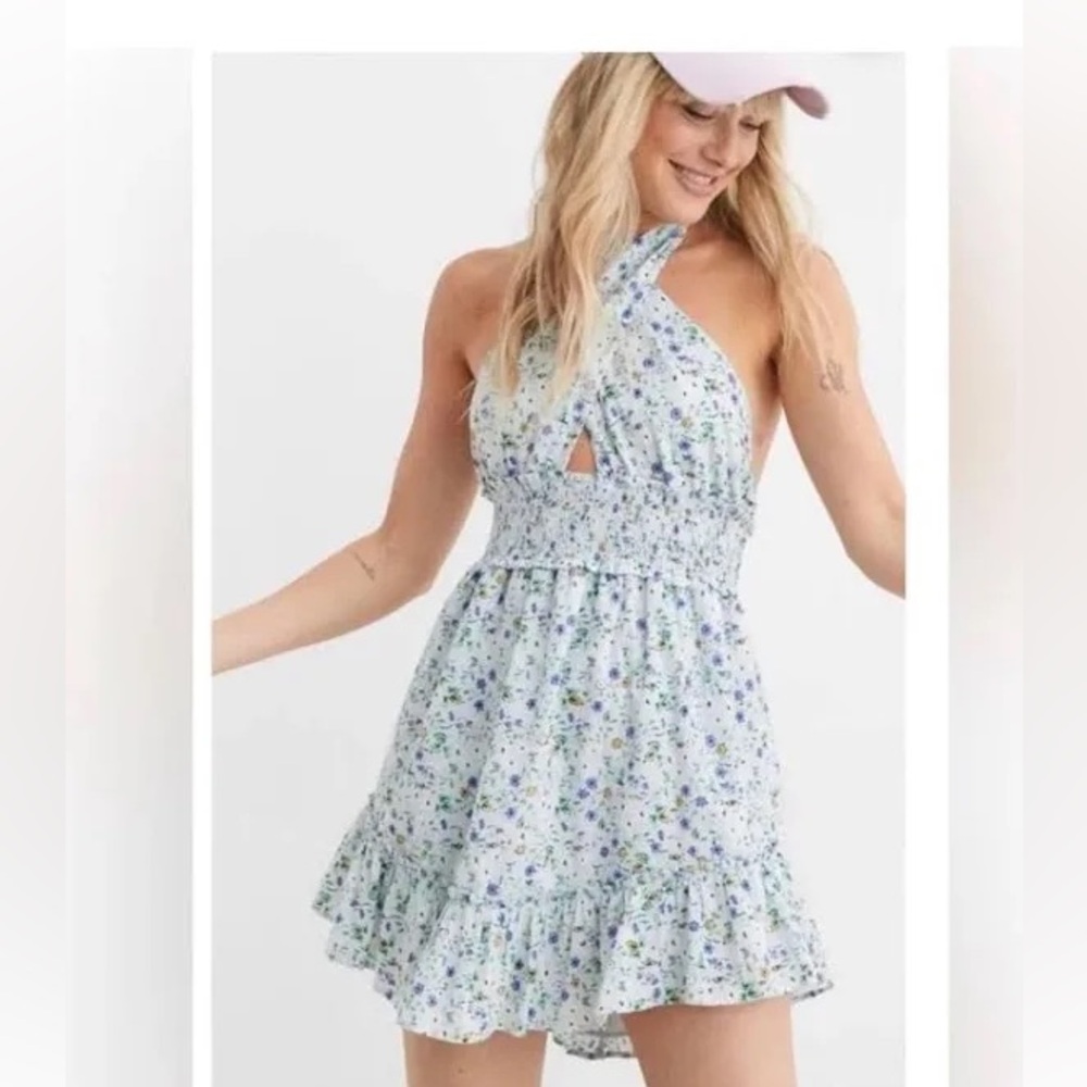 Aerie Spring Fling Halter Dress